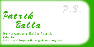 patrik balla business card